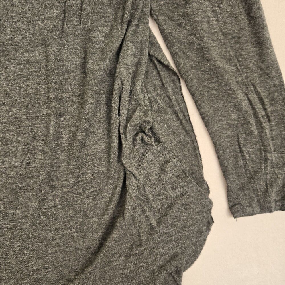 Natural Life Gray Long Sleeve Asymmetrical Hem Tunic Top Soft Knit Boho Cotton - Picture 4 of 6